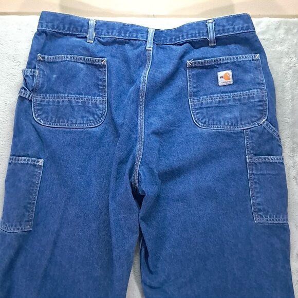 Carhartt FR Flame Resistant Carpenter Jean Men 42x32, Tag 42x34 FRB13 DNM Work - Picture 4 of 16
